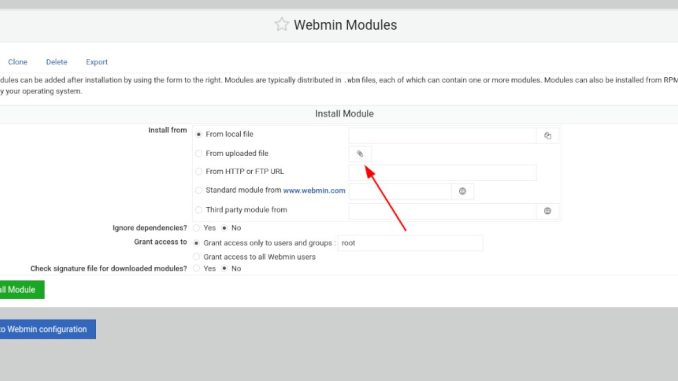 Hur man installerar tredjepartsmoduler på Webmin