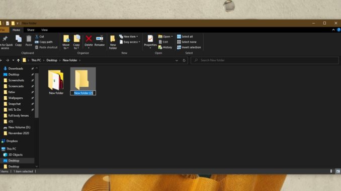 Vad är genvägen Skapa ny mapp i Windows 10