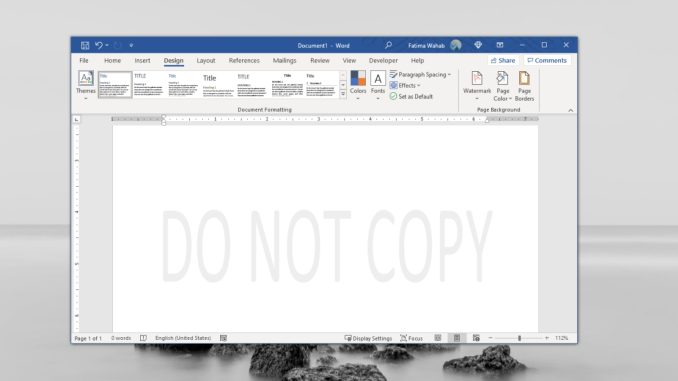 Hur man tar bort vattenstämpel i Microsoft Word