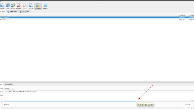 Hur man gör hårddisken större i VirtualBox på Linux
