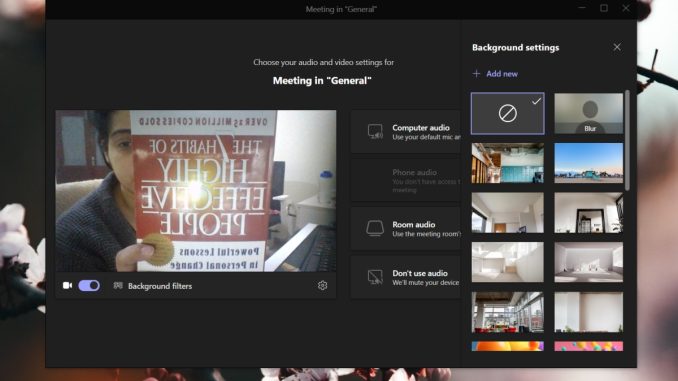 Microsoft Teams: vänd kameran horisontellt