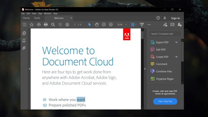 Kan inte skriva ut PDF med Adobe Reader på Windows