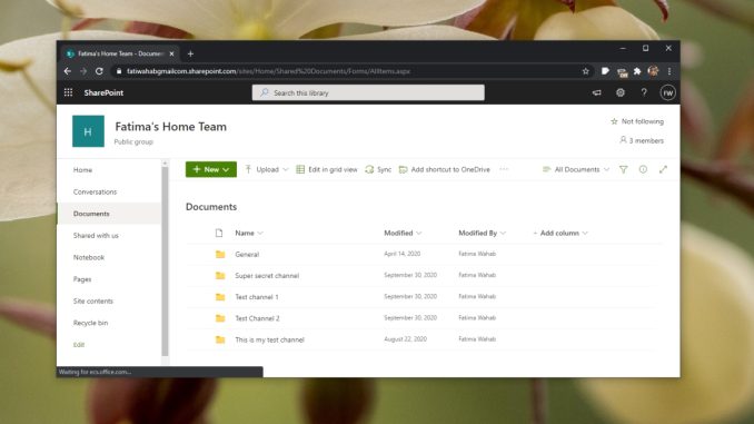 Hur man kommer åt Microsoft Teams SharePoint-webbplats för ett team