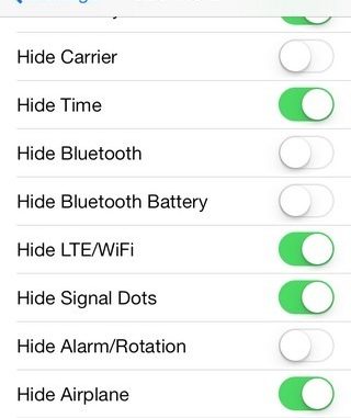 Hur man döljer iOS 7-statusfältet eller någon av dess ikoner/element