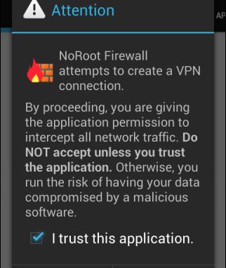 Kontrollera fullständigt Android-appars internetåtkomst