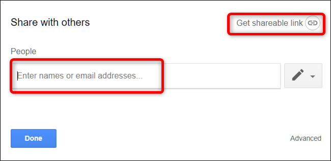 Skriv e-postadresser eller klicka 