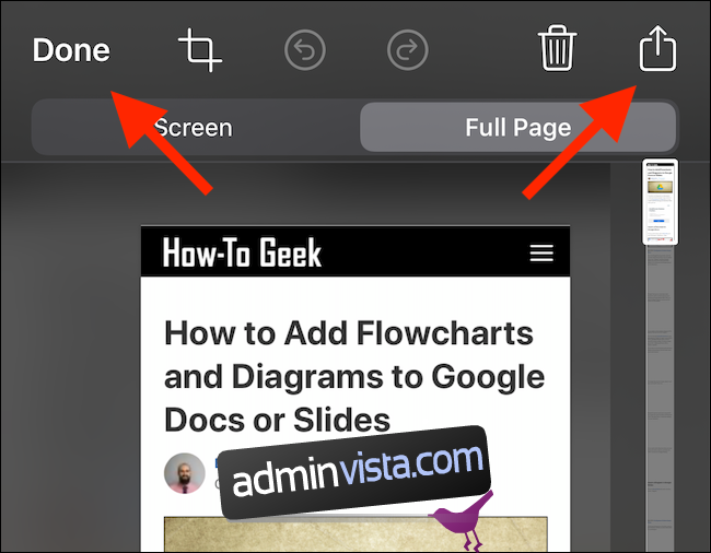 Tryck på knappen Dela för att exportera PDF-filen till en app, eller 