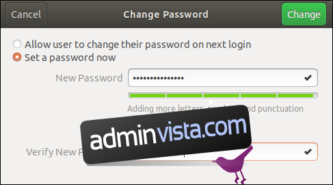 Skriv det nya lösenordet i 