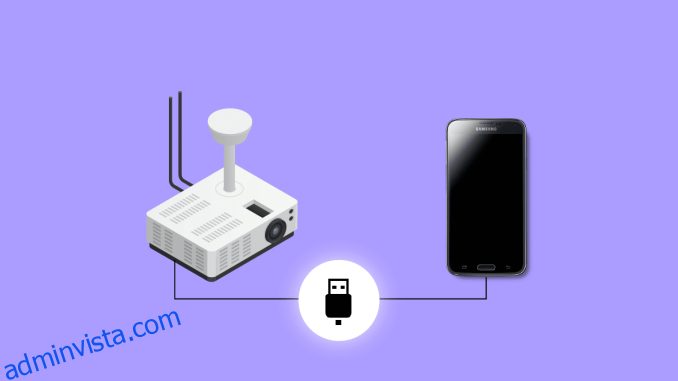 Hur man ansluter telefonen till projektorn via USB