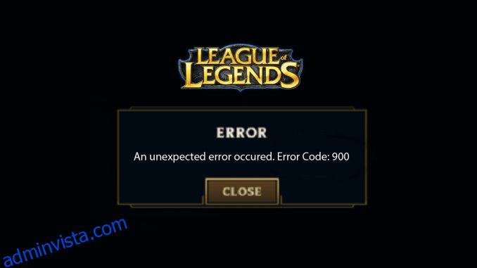 Fixa League of Legends Error Code 900 på Windows 10