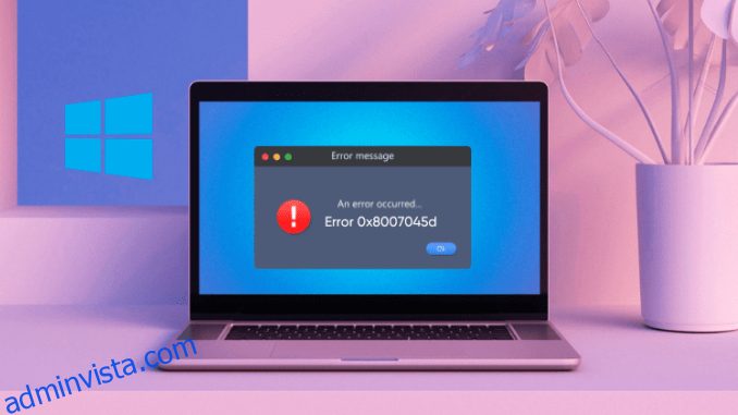 Hur du åtgärdar "Fel 0x8007045d" i Windows och återställer systemstabilitet
